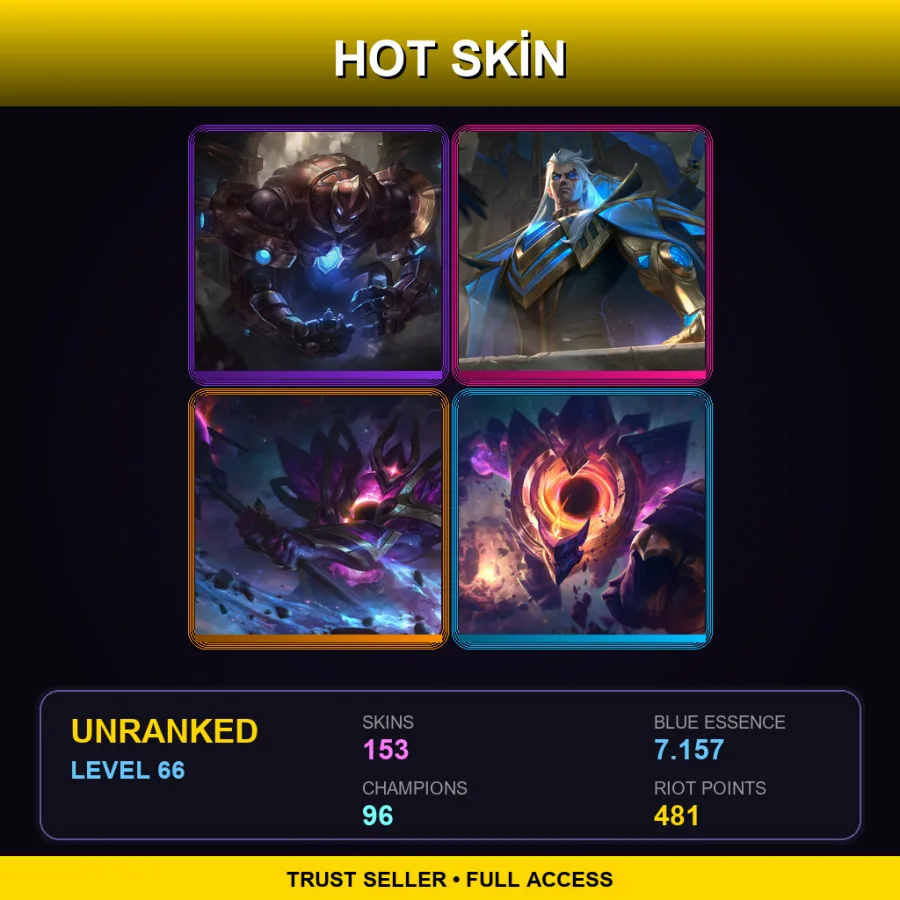 LAN | Lv66 | Unranked | 153 Skin | 96 Champ