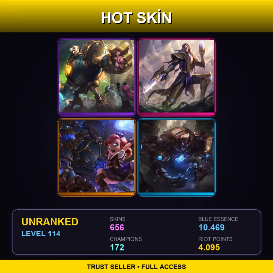 EUNE | Lv114 | Unranked | 656 Skin | 172 Champ — Hextech Alistar