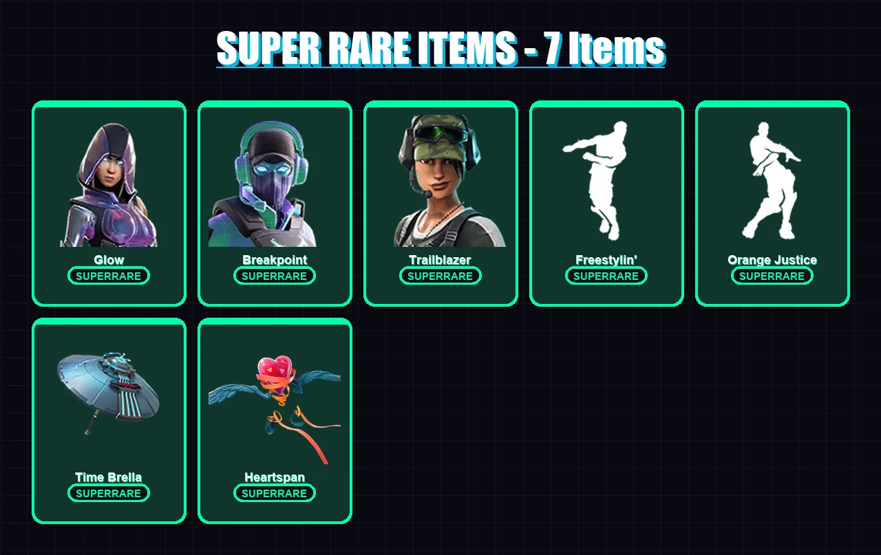 [PC/XBOX/PSN] | Glow | Breakpoint | Trailblazer | Blackheart | Predator | 66 skin | 74 pickaxe | 82 emote | 75 glider | Lv1083
