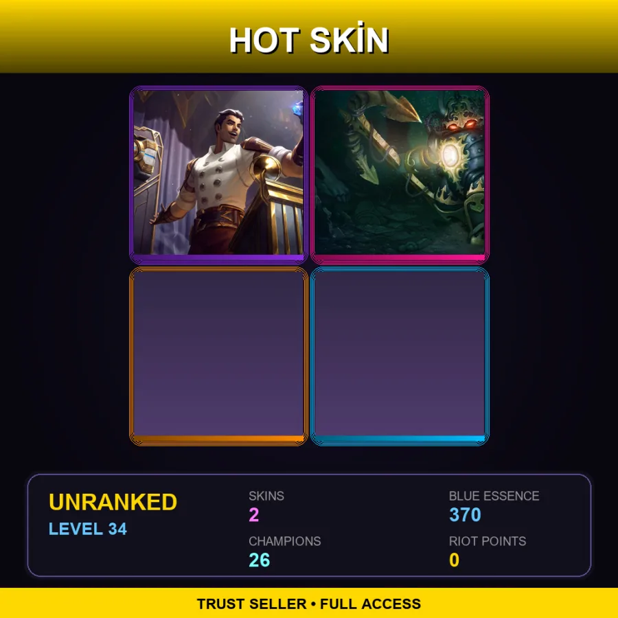BR | Lv34 | Unranked | 2 Skin | 26 Champ