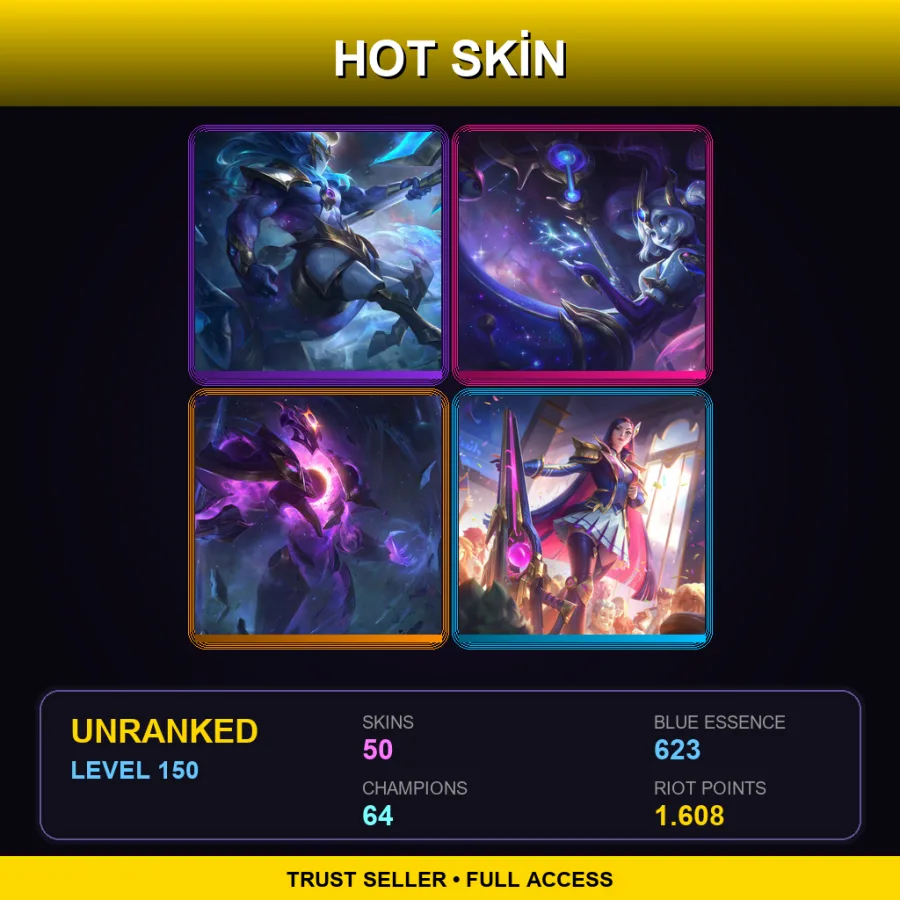 TW | Lv150 | Unranked | 50 Skin | 64 Champ