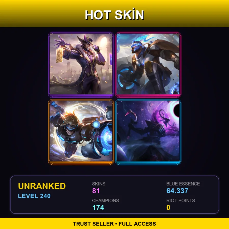 SG | Lv240 | Unranked | 81 Skin | 174 Champ — Psyops Master Yi