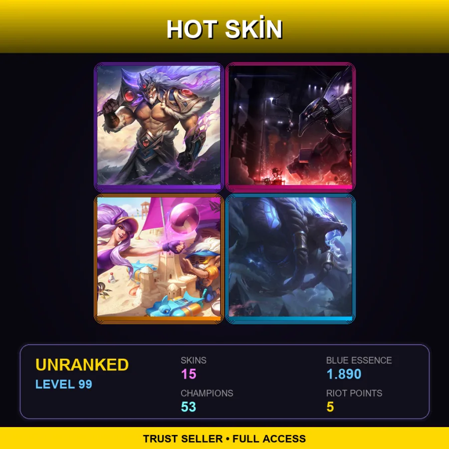 RU | Lv99 | Unranked | 15 Skin | 53 Champ