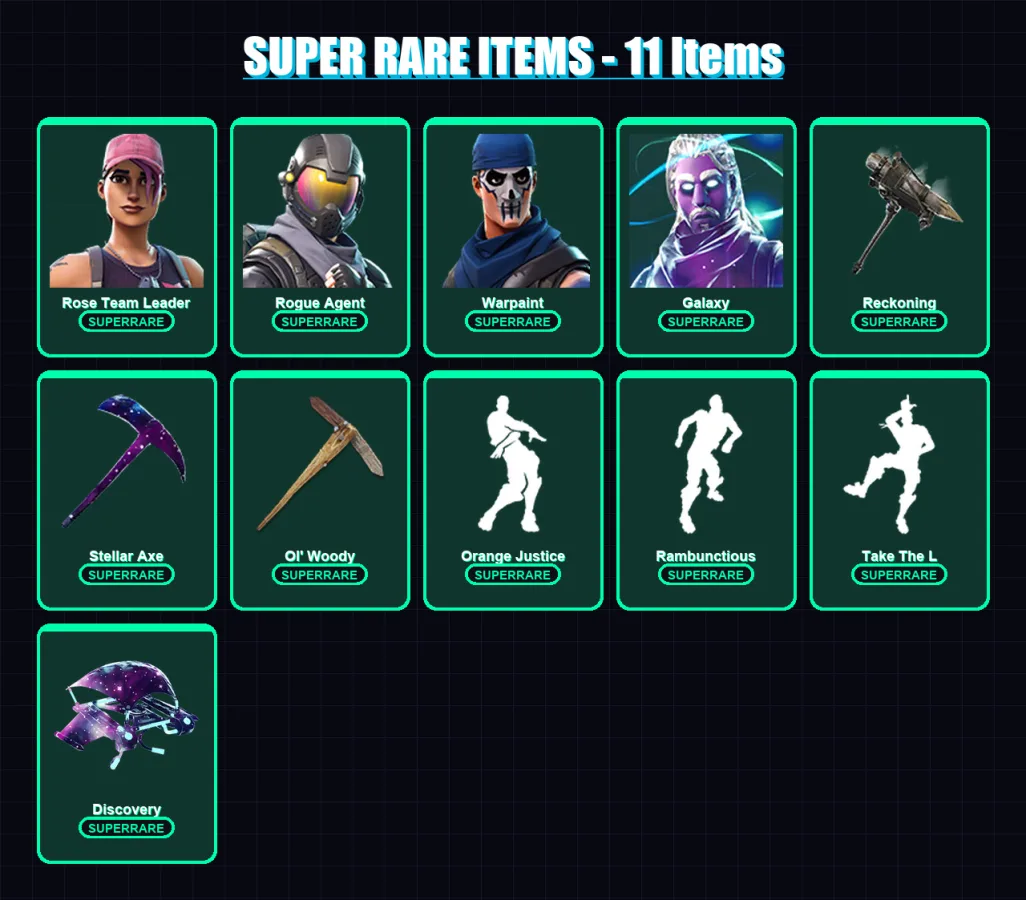 [PC/XBOX/PSN] | Rose Team Leader | Rogue Agent | Warpaint | Galaxy | Zenith | 138 skin | 97 pickaxe | 74 emote | 72 glider | Lv559 — Fortnite account