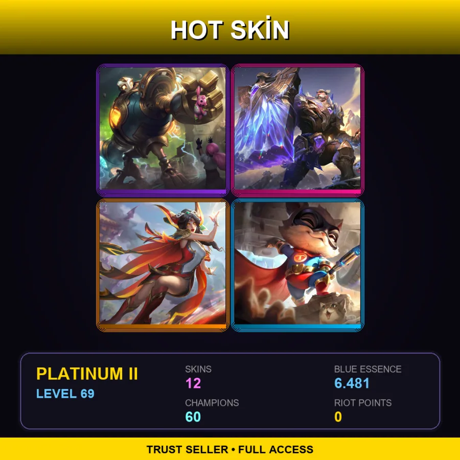 TR | Lv69 | Platinum II | 12 Skin | 60 Champ