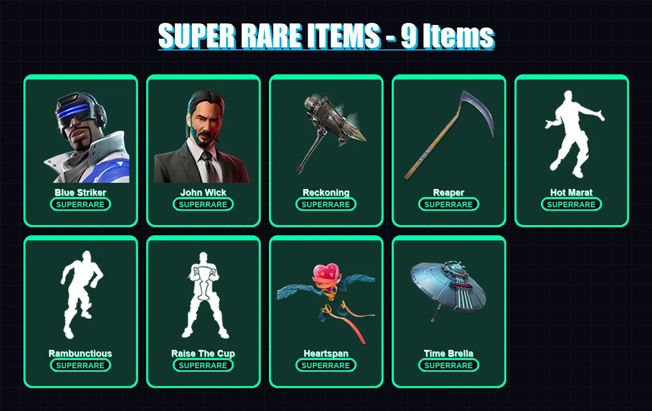 [PS4/PS5/XBOX/PC] | Blue Striker | John Wick | Sentinel | Fusion | Rox | 131 skin | 123 pickaxe | 174 emote | 127 glider | Lv1762