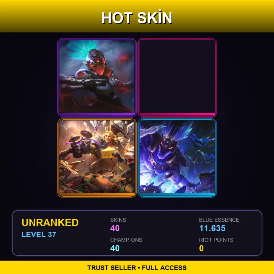 TR | Lv37 | Unranked | 40 Skin | 40 Champ
