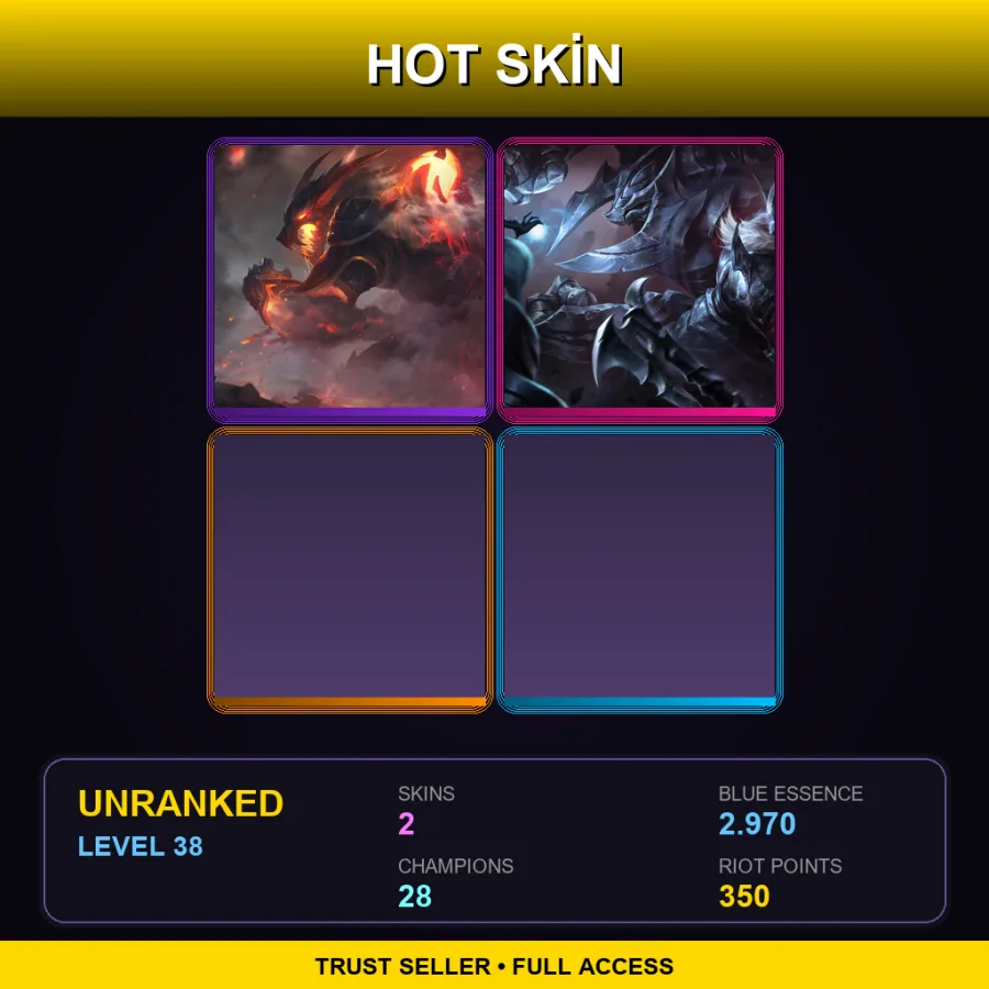 EUW | Lv38 | Unranked | 2 Skin | 28 Champ