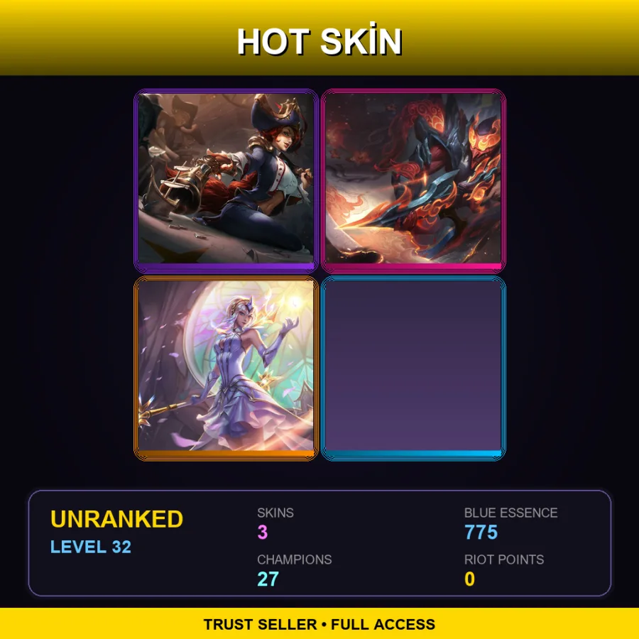 EUW | Lv32 | Unranked | 3 Skin | 27 Champ — Shan Hai Scrolls Jhin