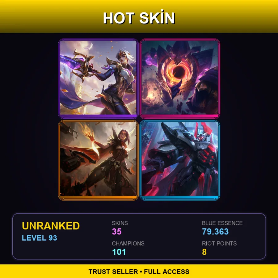 NA | Lv93 | Unranked | 35 Skin | 101 Champ
