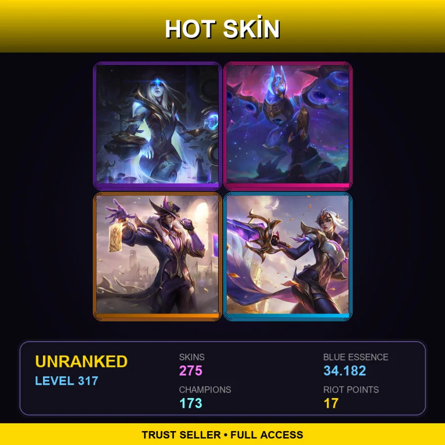 EUNE | Lv317 | Unranked | 275 Skin | 173 Champ