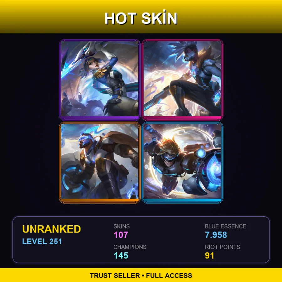 KR | Lv251 | Unranked | 107 Skin | 145 Champ — LoL account