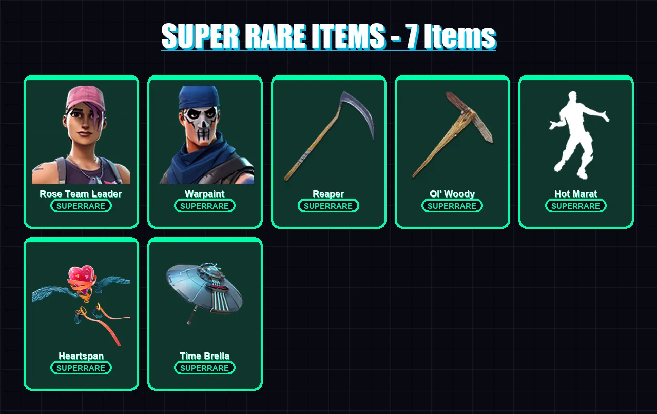[PC/PSN] | Rose Team Leader | Warpaint | The Prisoner | Sorana | Peter Griffin | 151 skin | 193 pickaxe | 164 emote | 135 glider | Lv1917