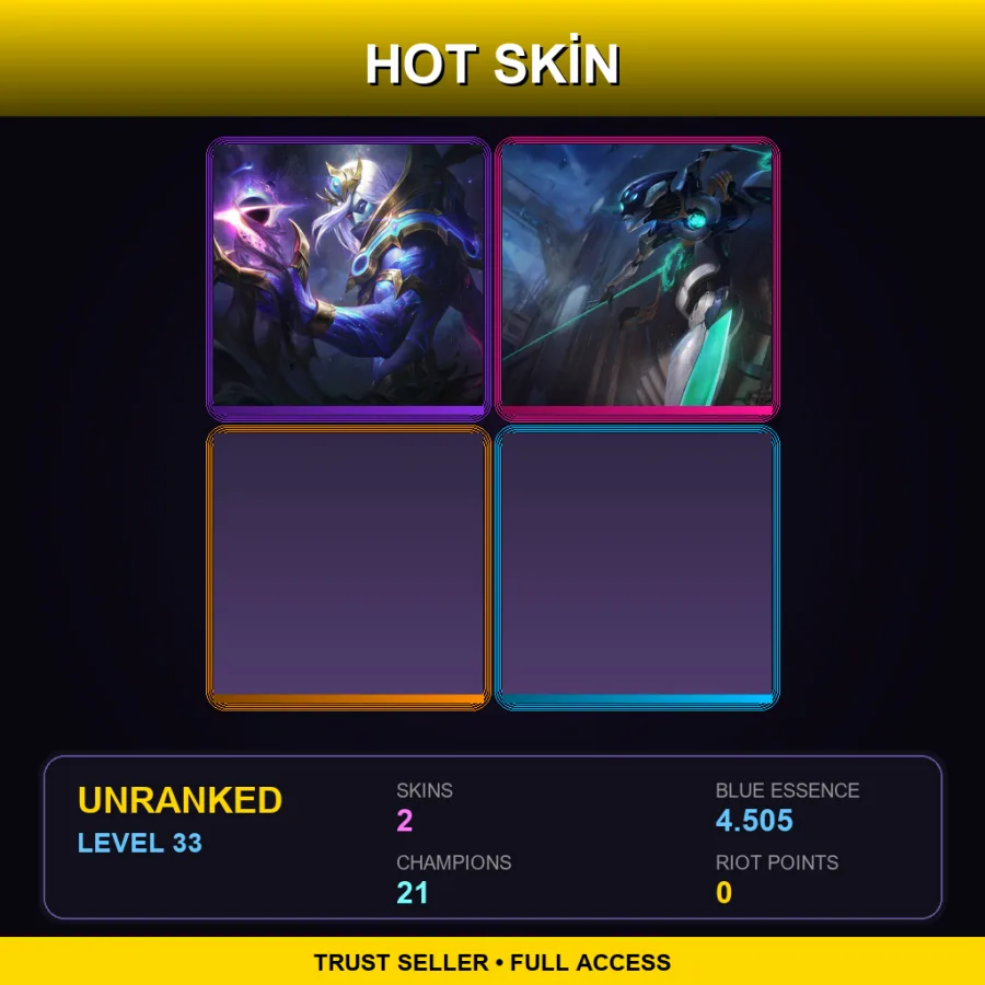 BR | Lv33 | Unranked | 2 Skin | 21 Champ