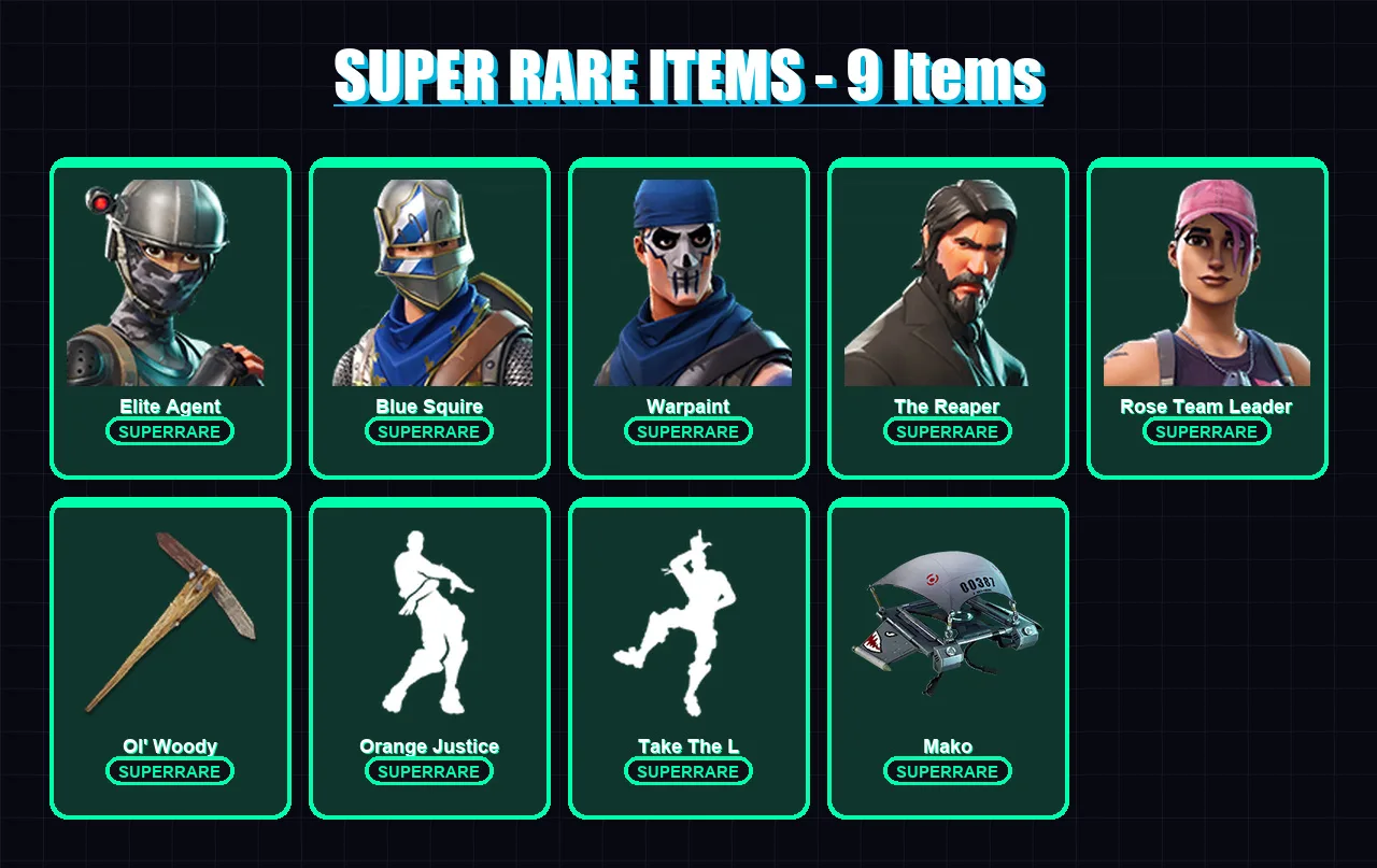 [PC/PSN] | Elite Agent | Blue Squire | Warpaint | The Reaper | Rose Team Leader | 41 skin | 39 pickaxe | 36 emote | 41 glider | Lv499