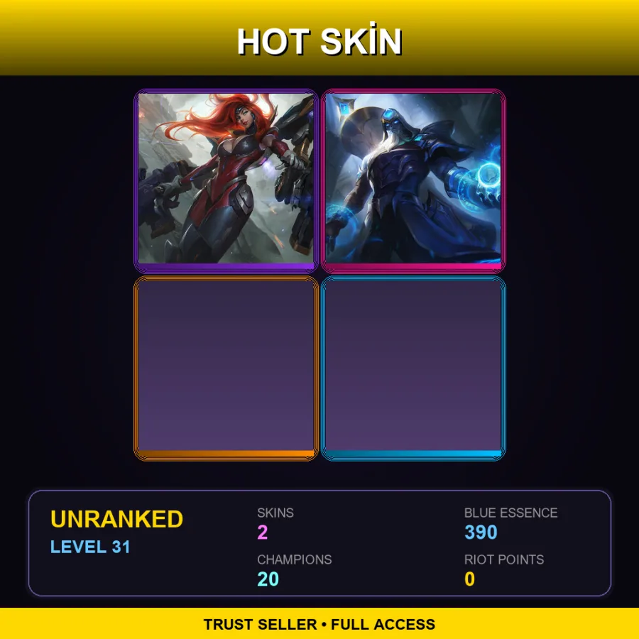 EUW | Lv31 | Unranked | 2 Skin | 20 Champ
