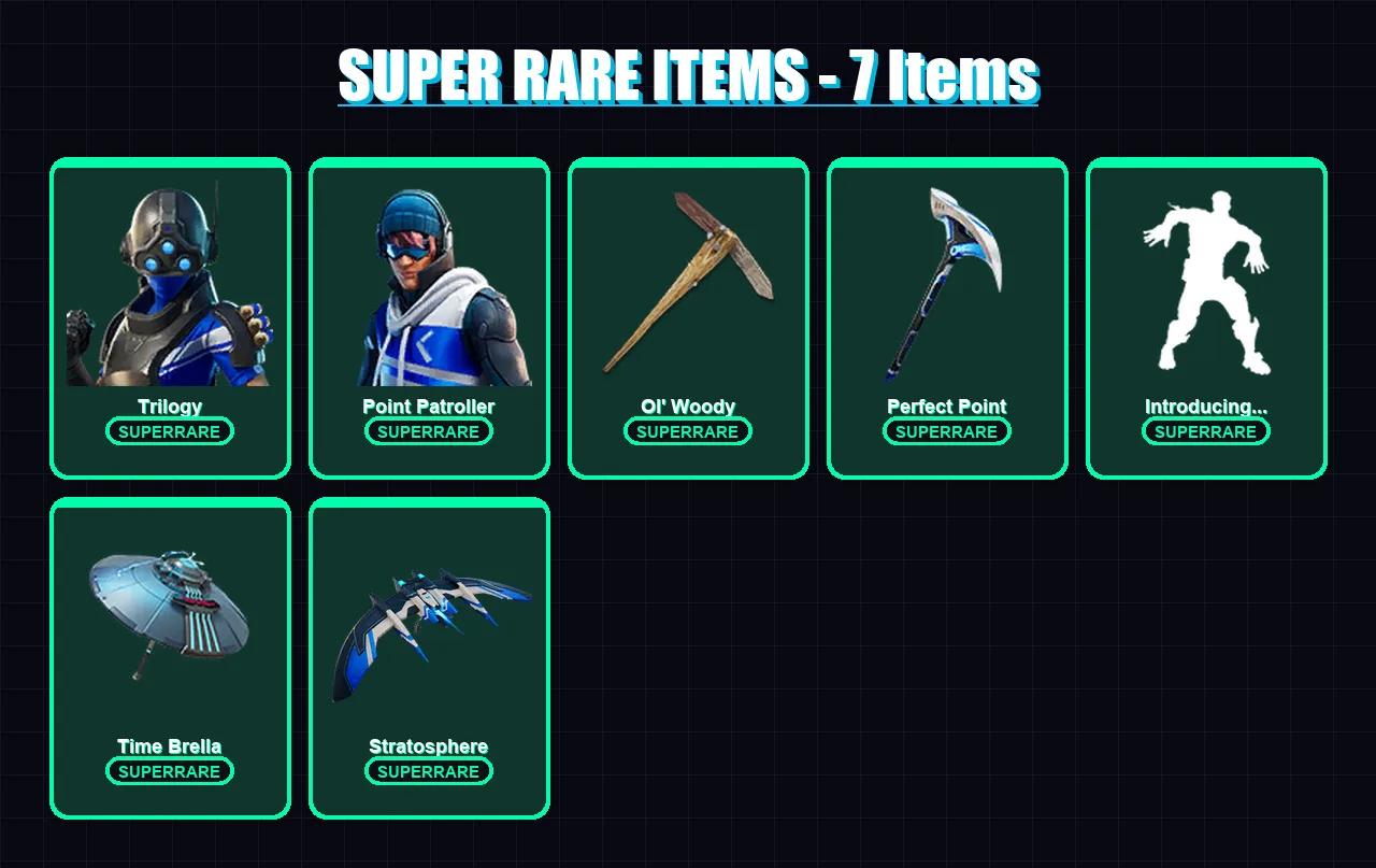 [PC/XBOX] | Trilogy | Point Patroller | Omegarok | The Foundation | Valeria | 191 skin | 224 pickaxe | 151 emote | 162 glider | Lv2270