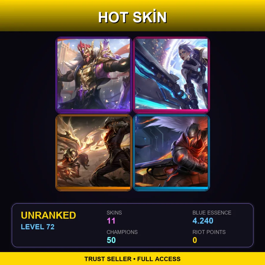 LAN | Lv72 | Unranked | 11 Skin | 50 Champ