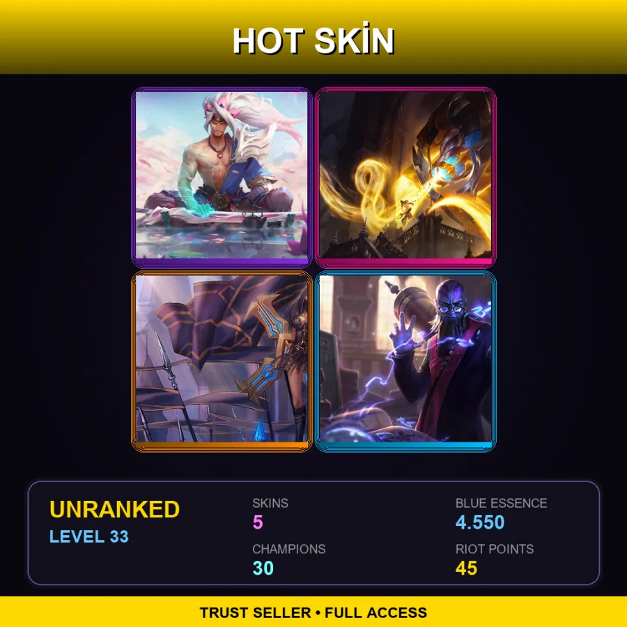 LAS | Lv33 | Unranked | 5 Skin | 30 Champ — Spirit Blossom Yasuo