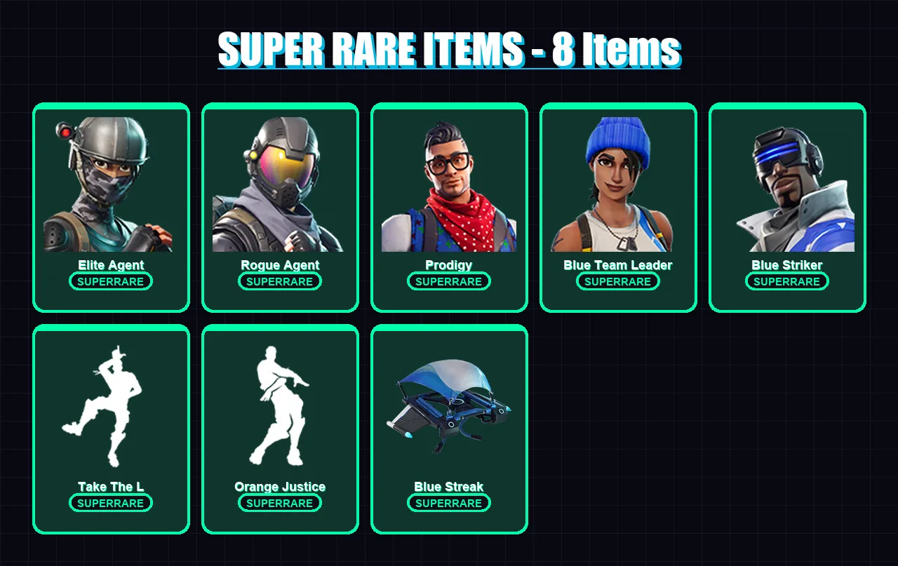[PS4/PS5/XBOX/PC] | Elite Agent | Rogue Agent | Prodigy | Blue Team Leader | Blue Striker | 26 skin | 13 pickaxe | 25 emote | 19 glider | Lv297