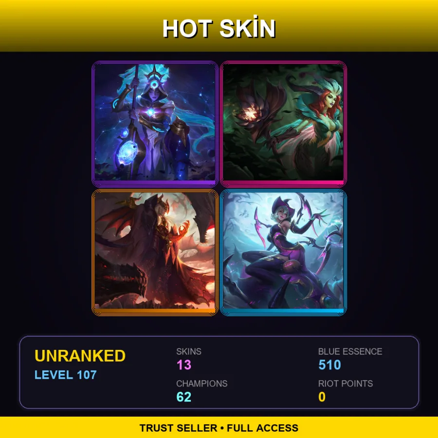 LAS | Lv107 | Unranked | 13 Skin | 62 Champ