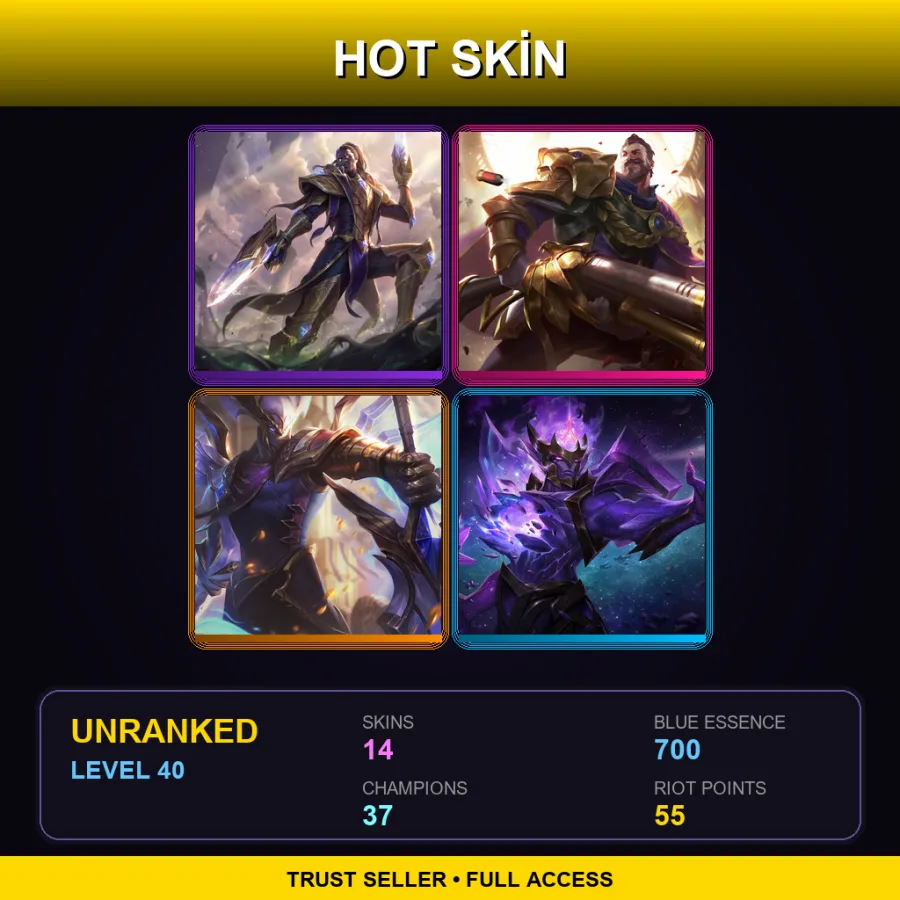 EUW | Lv40 | Unranked | 14 Skin | 37 Champ