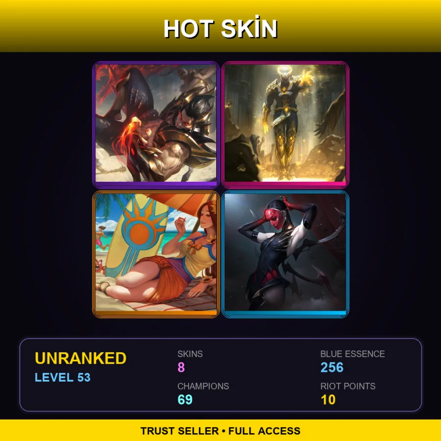 EUNE | Lv53 | Unranked | 8 Skin | 69 Champ