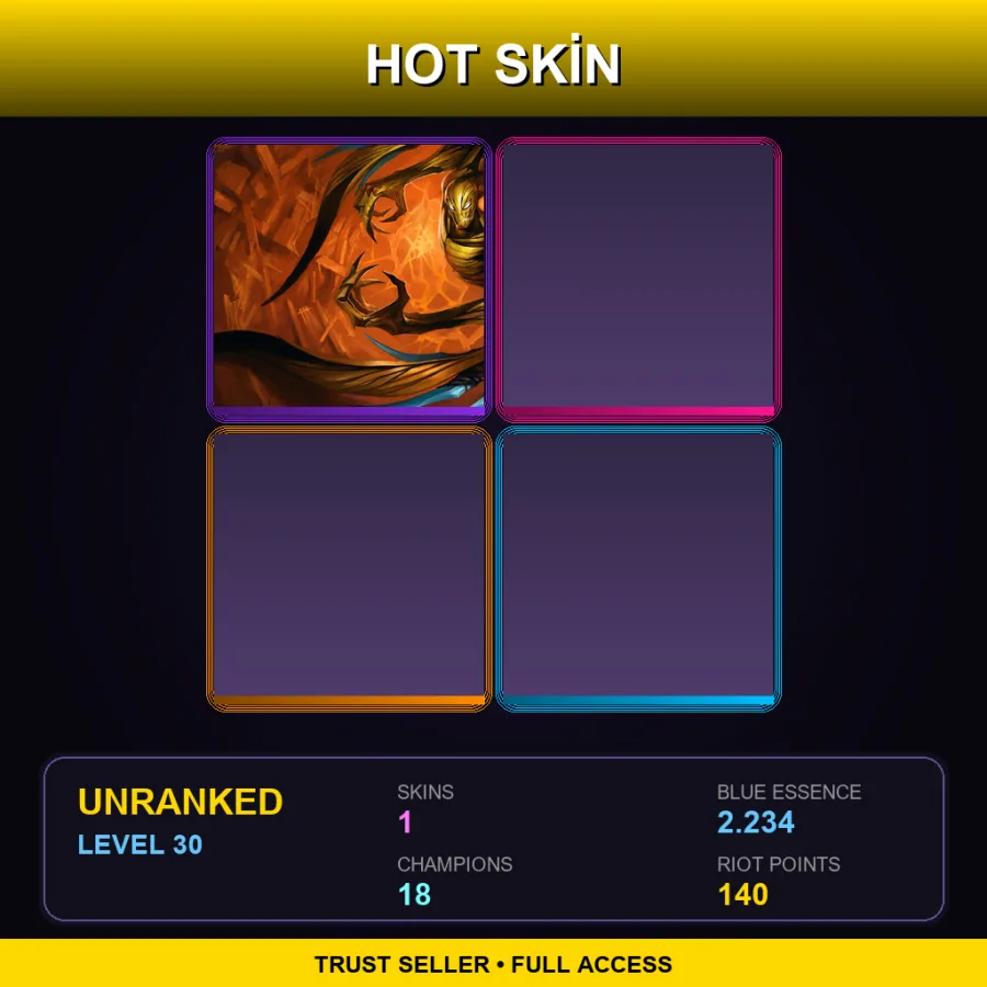 EUNE | Lv30 | Unranked | 1 Skin | 18 Champ — LoL account
