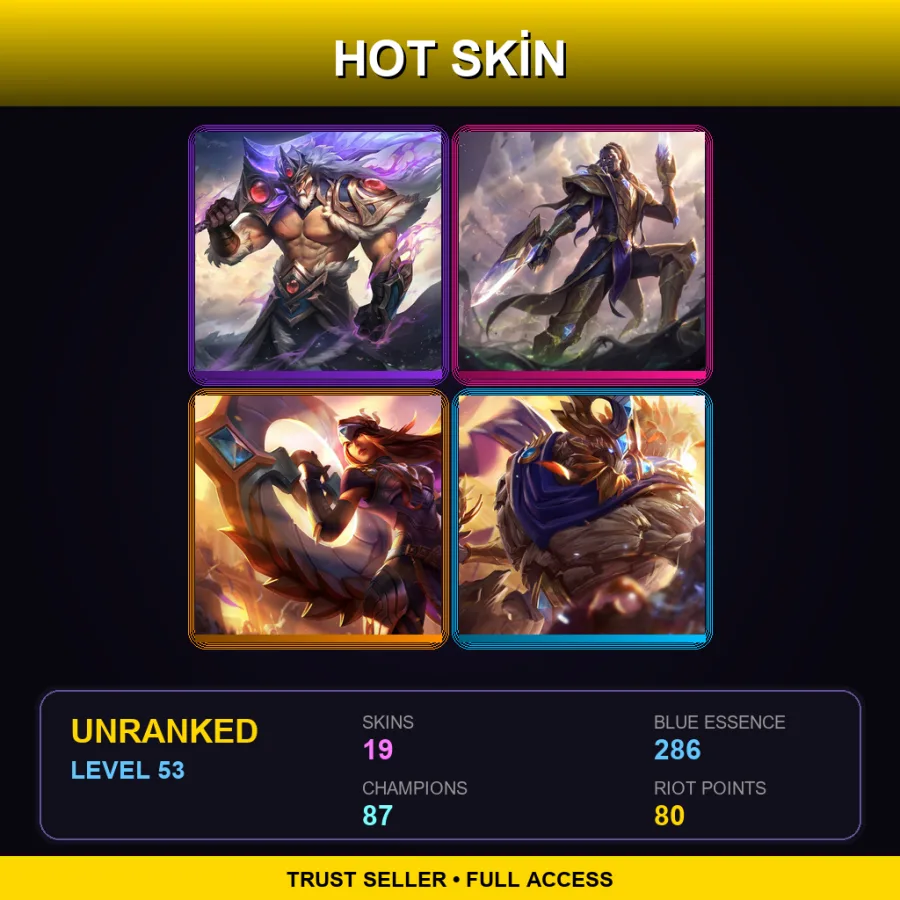 EUNE | Lv53 | Unranked | 19 Skin | 87 Champ