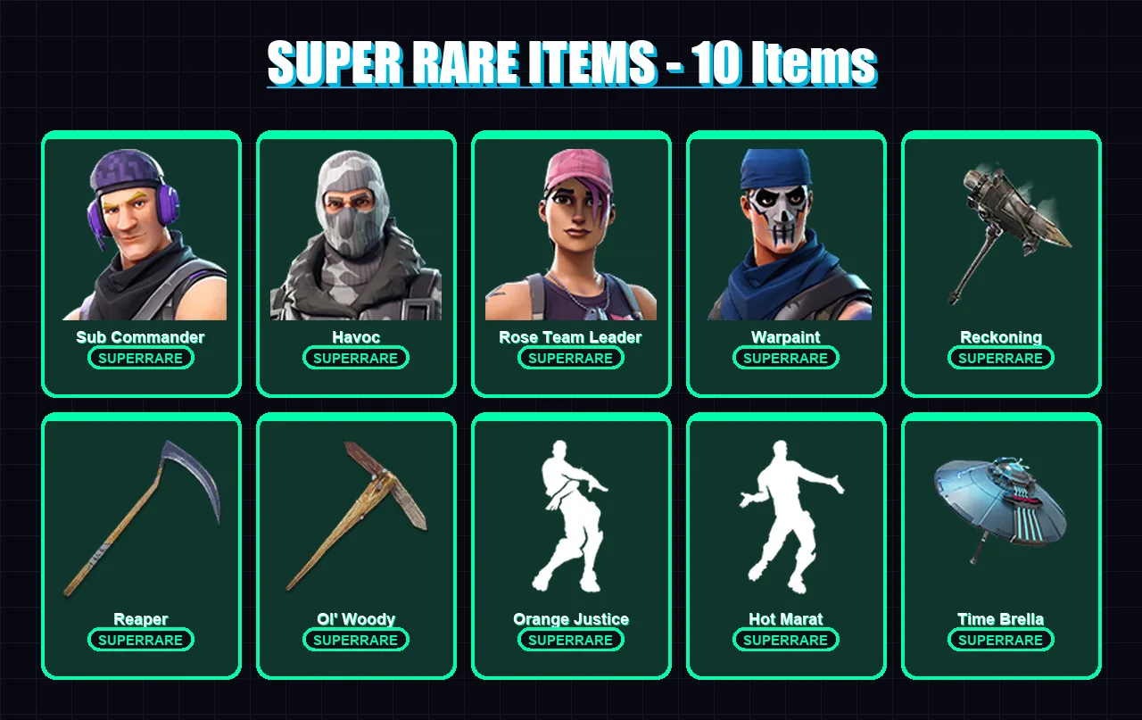 [PC/XBOX] | Sub Commander | Havoc | Rose Team Leader | Warpaint | Sentinel | 59 skin | 73 pickaxe | 72 emote | 71 glider | Lv1071