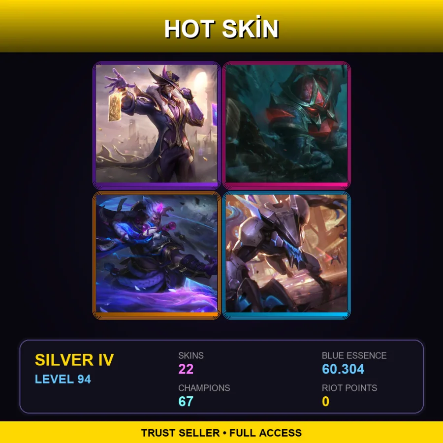 NA | Lv94 | Silver IV | 22 Skin | 67 Champ