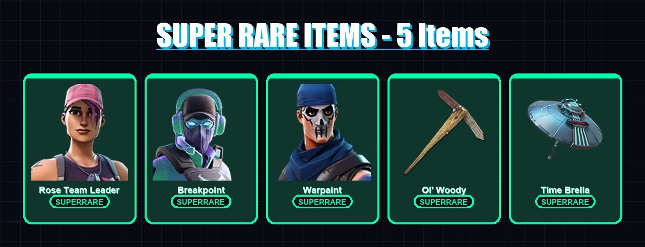 [PC/XBOX/PSN] | Rose Team Leader | Breakpoint | Warpaint | Blackheart | Rox | 68 skin | 72 pickaxe | 55 emote | 64 glider | Lv695