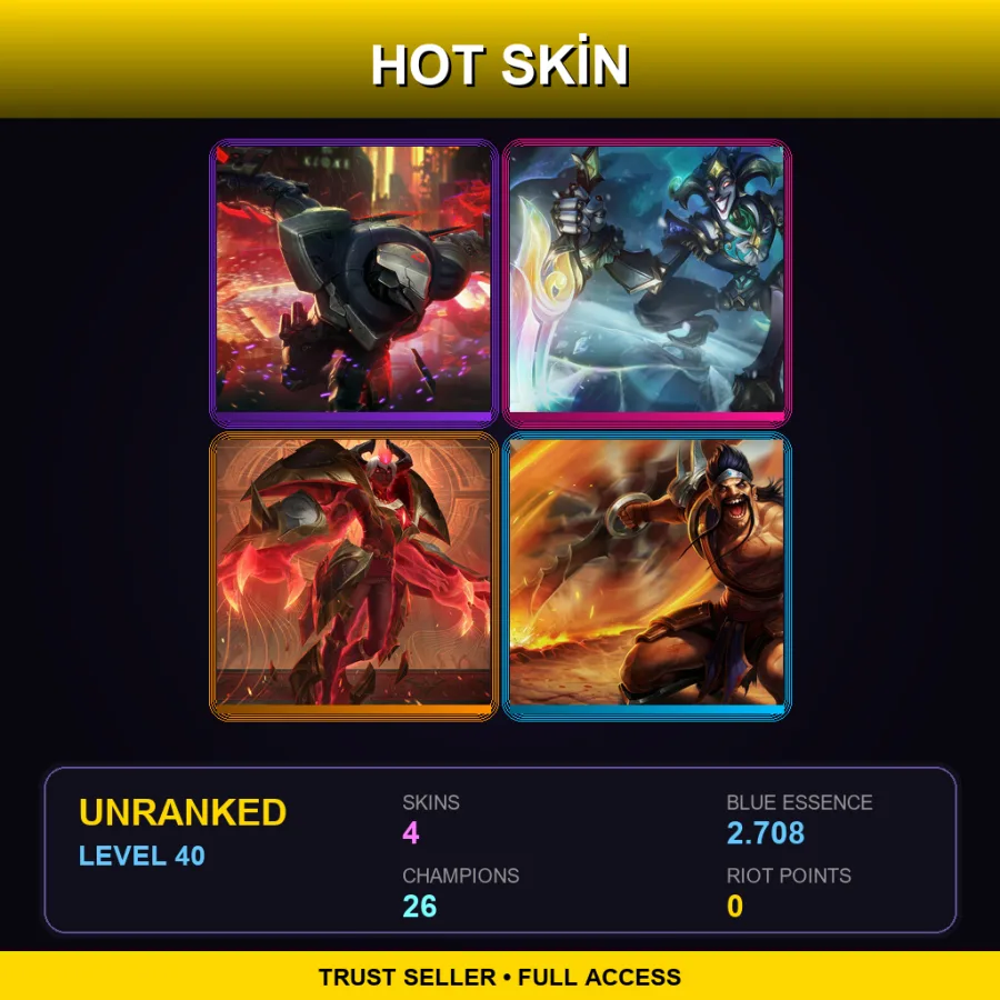 TR | Lv40 | Unranked | 4 Skin | 26 Champ