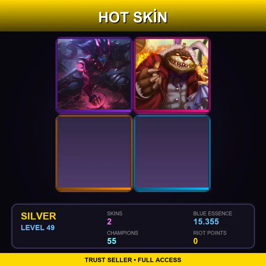 NA | Lv49 | Silver | 2 Skin | 55 Champ — LoL account
