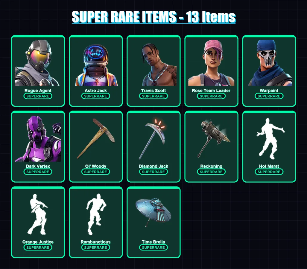 [PC/XBOX/PSN] | Rogue Agent | Astro Jack | Travis Scott | Rose Team Leader | Warpaint | 135 skin | 101 pickaxe | 126 emote | 101 glider | Lv1330 — Fortnite account