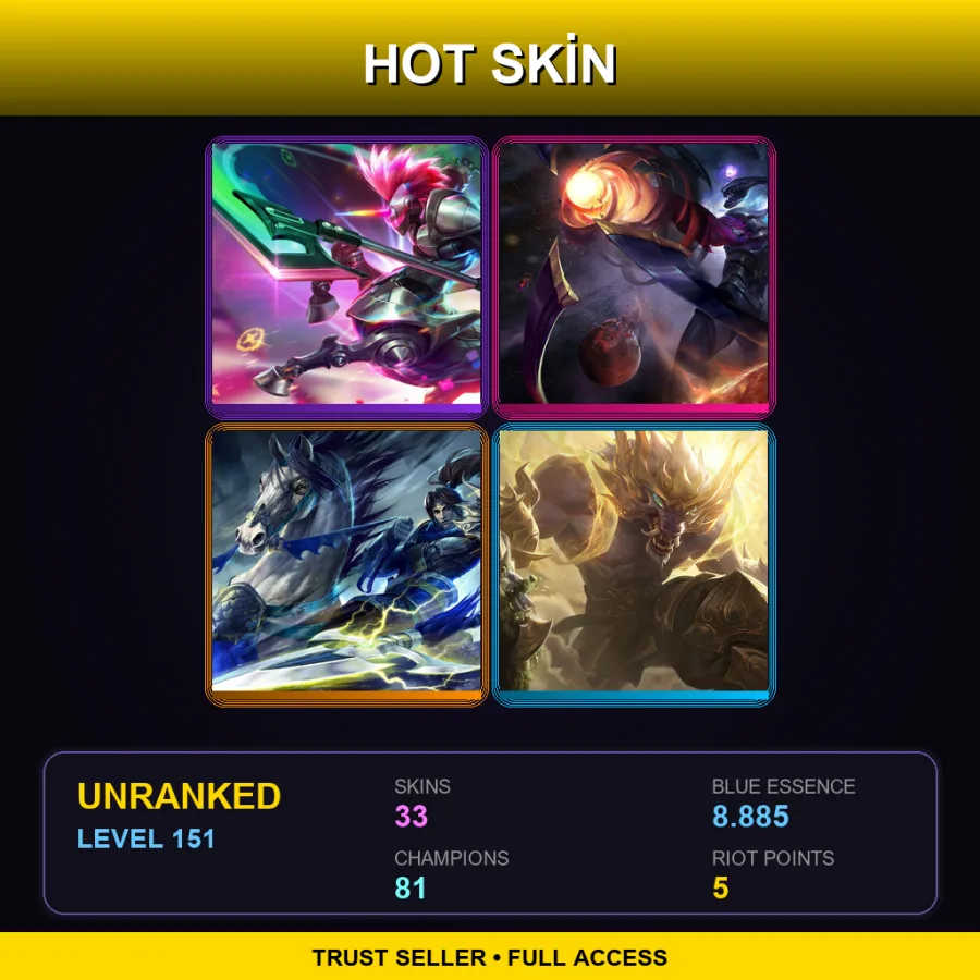 SG | Lv151 | Unranked | 33 Skin | 81 Champ