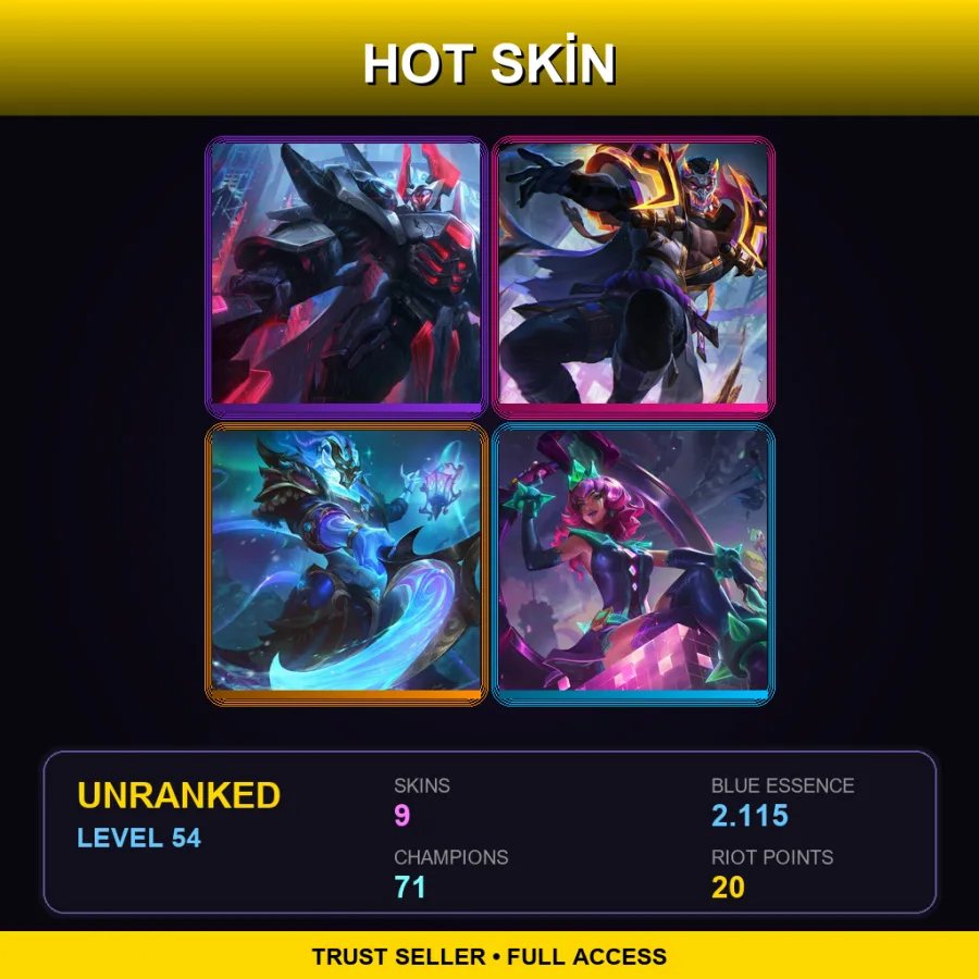 TR | Lv54 | Unranked | 9 Skin | 71 Champ