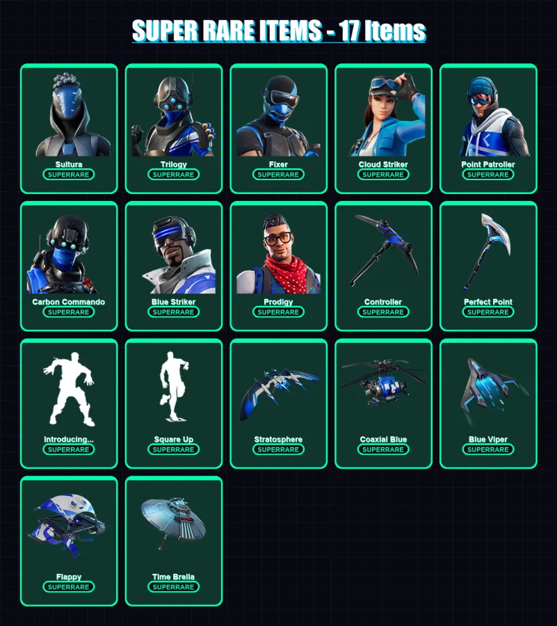 [PS4/PS5/XBOX/PC] | Sultura | Trilogy | Fixer | Cloud Striker | Point Patroller | 42 skin | 61 pickaxe | 31 emote | 42 glider | Lv490