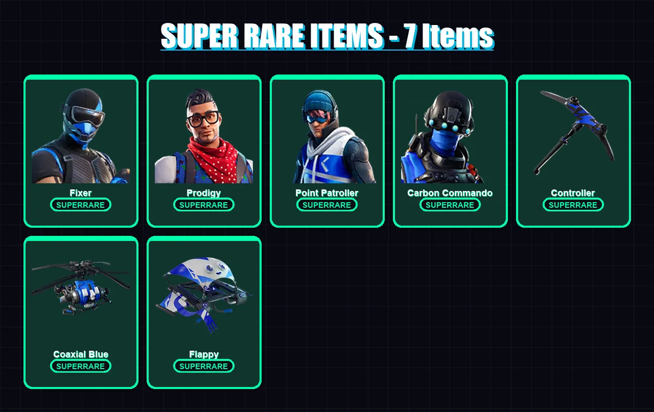 [PC/XBOX/PSN] | Fixer | Prodigy | Point Patroller | Carbon Commando | Kymera | 26 skin | 20 pickaxe | 23 emote | 28 glider | Lv253