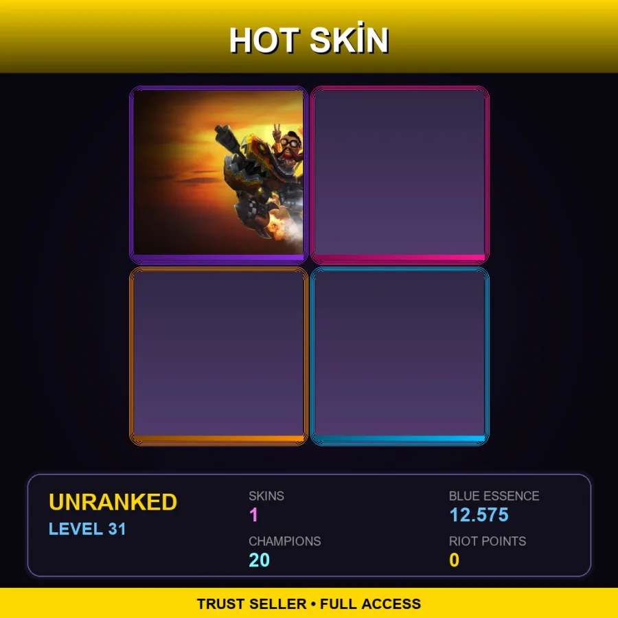 NA | Lv31 | Unranked | 1 Skin | 20 Champ