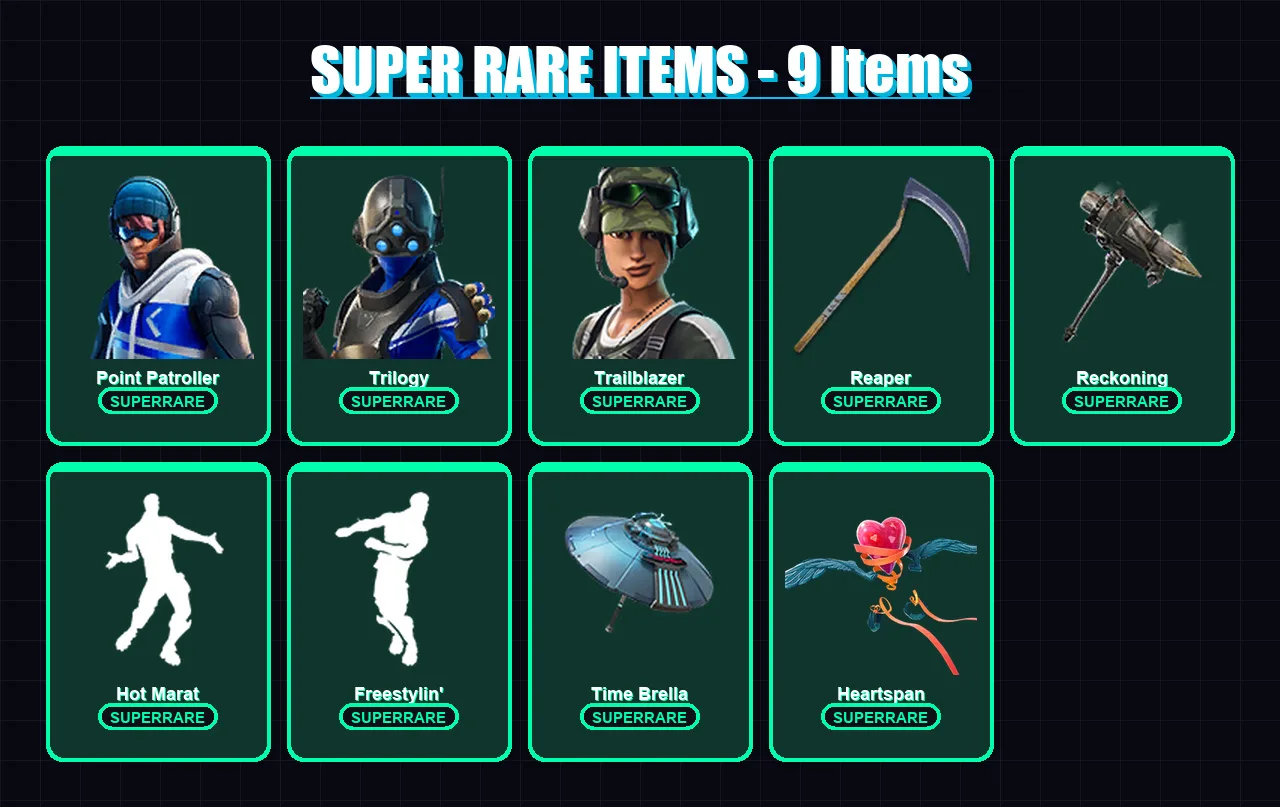 [PC/XBOX/PSN] | Point Patroller | Trilogy | Trailblazer | Calamity | Dire | 39 skin | 49 pickaxe | 71 emote | 52 glider | Lv759 — Fortnite account