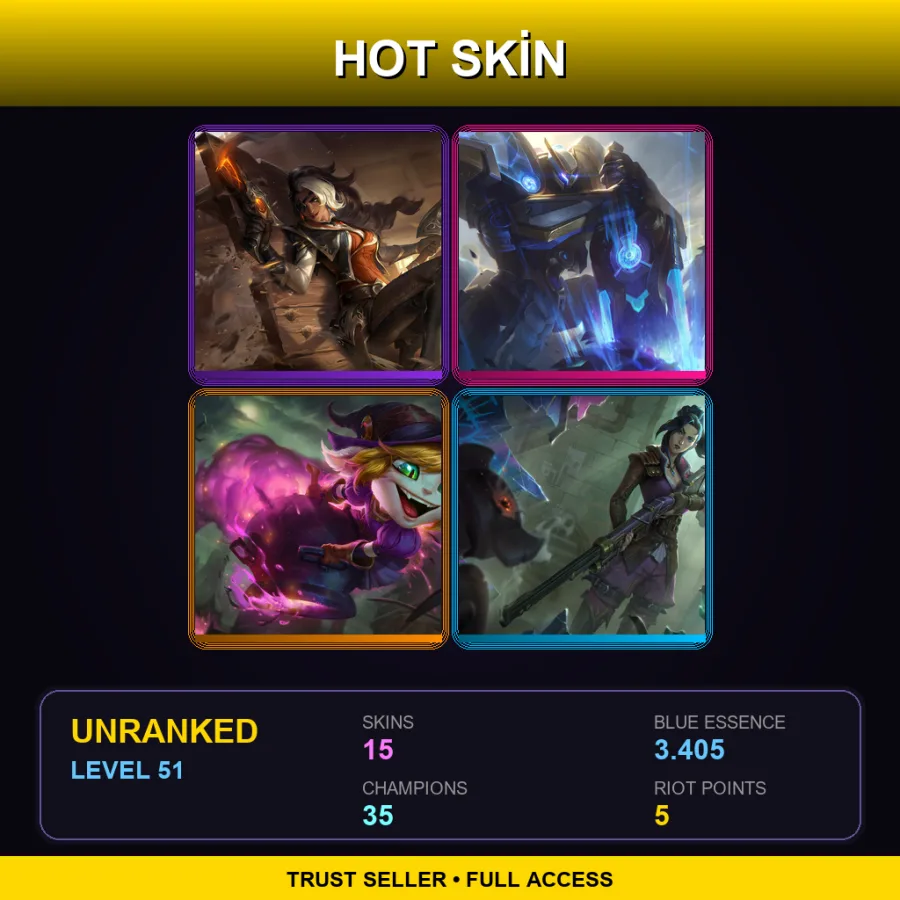 TR | Lv51 | Unranked | 15 Skin | 35 Champ — LoL account