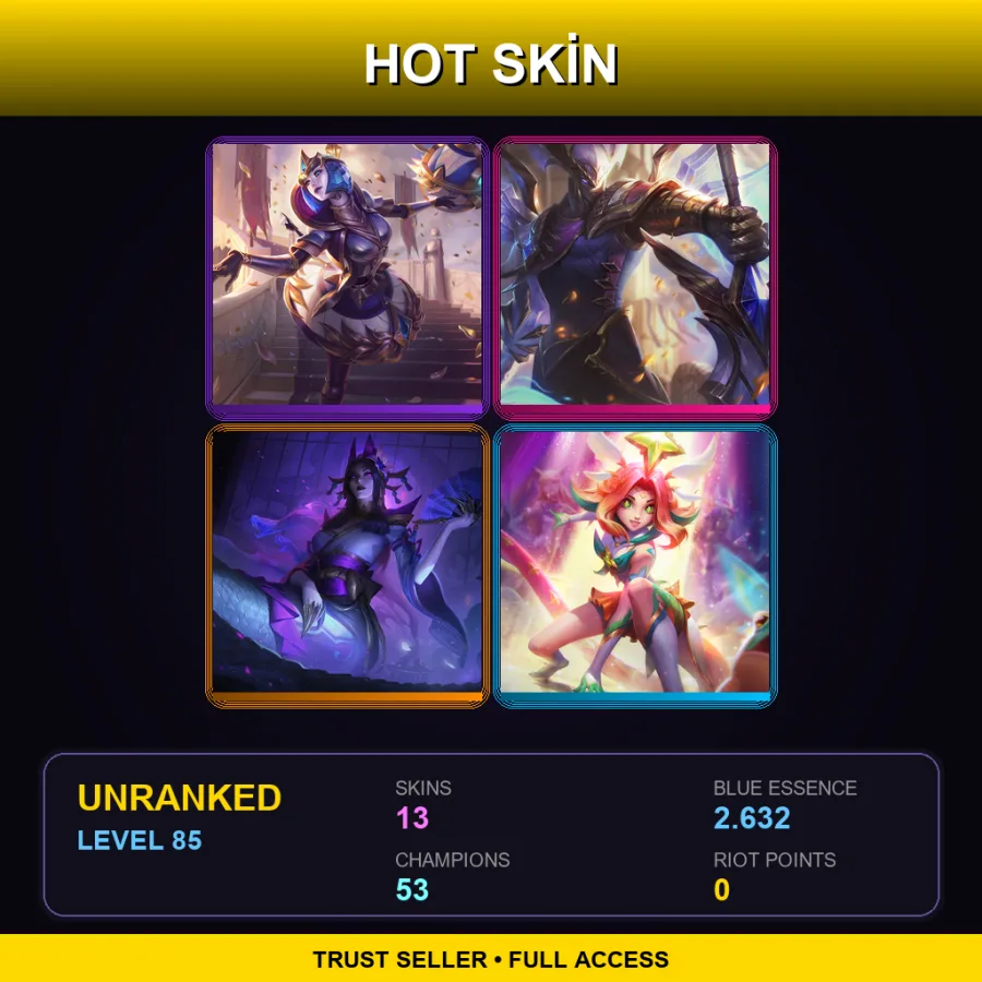 EUNE | Lv85 | Unranked | 13 Skin | 53 Champ