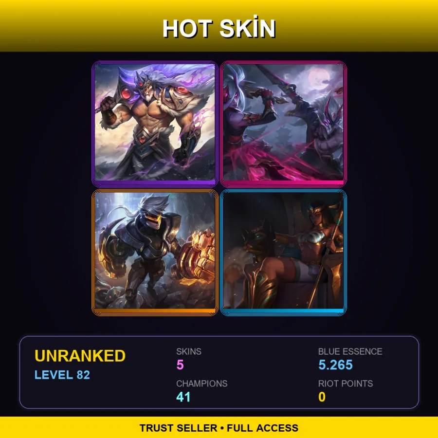 LAN | Lv82 | Unranked | 5 Skin | 41 Champ
