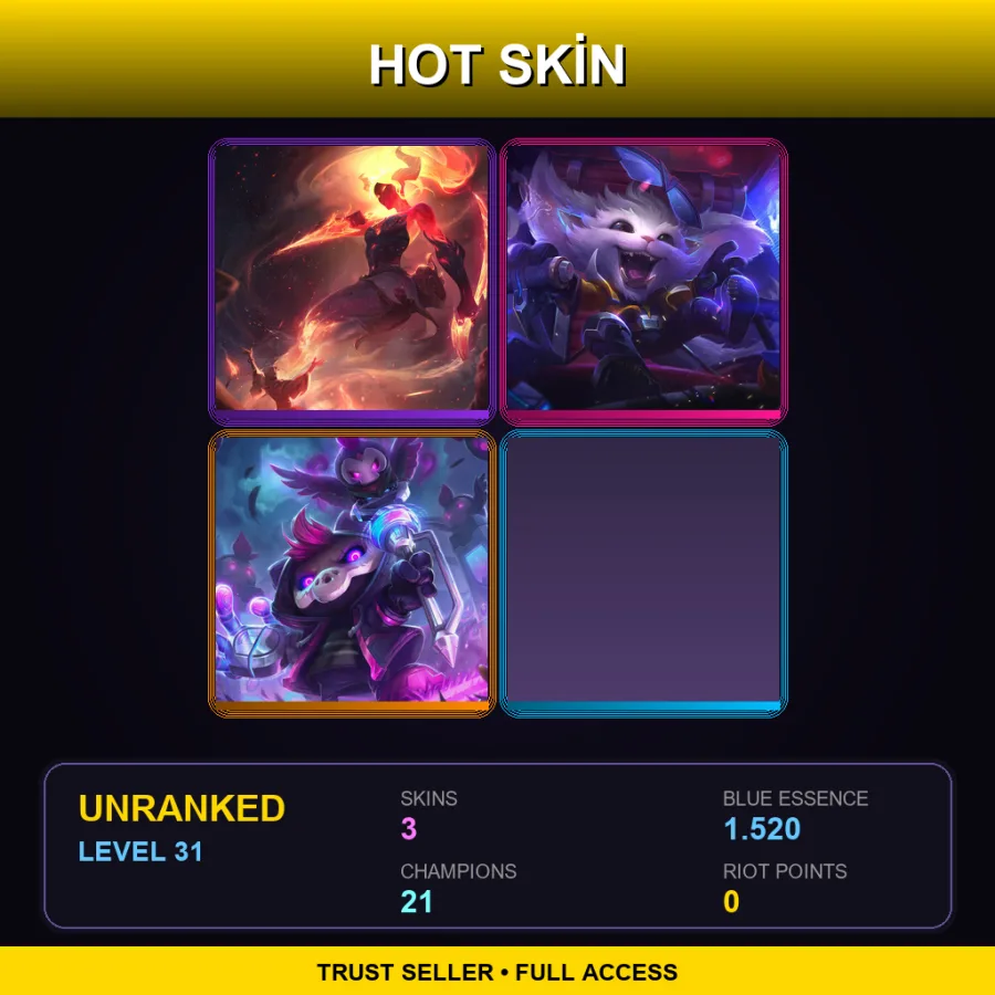 LAS | Lv31 | Unranked | 3 Skin | 21 Champ