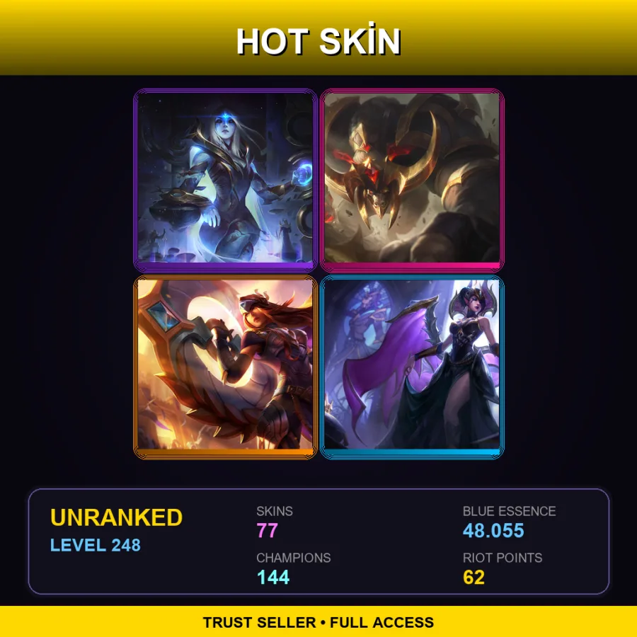EUW | Lv248 | Unranked | 77 Skin | 144 Champ