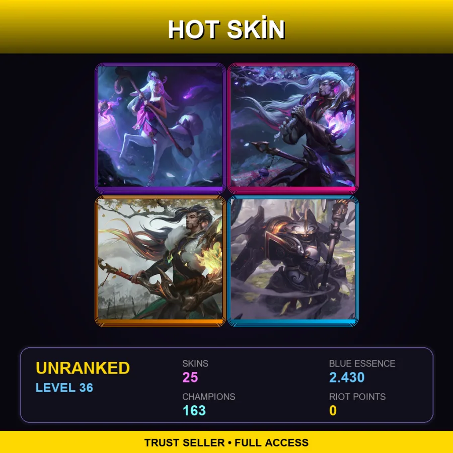 VN | Lv36 | Unranked | 25 Skin | 163 Champ