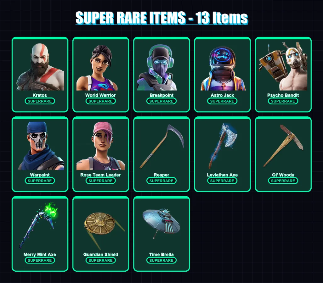 [PS4/PS5/XBOX/PC] | Kratos | World Warrior | Breakpoint | Astro Jack | Psycho Bandit | 171 skin | 131 pickaxe | 102 emote | 112 glider | Lv1681
