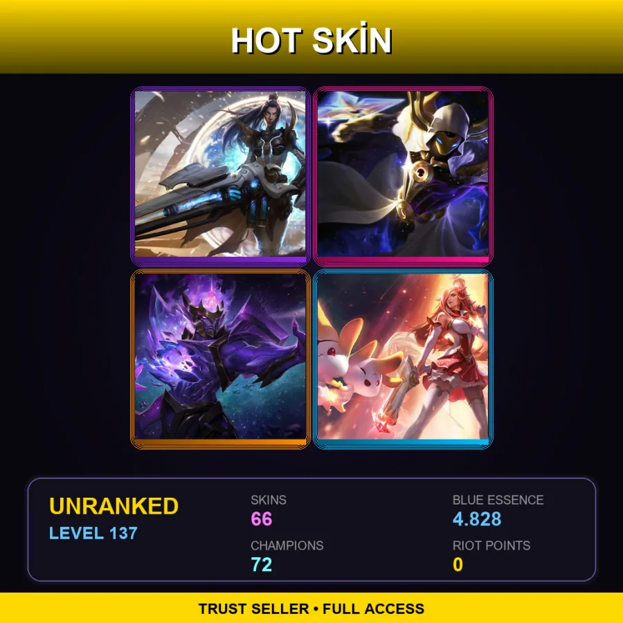 EUW | Lv137 | Unranked | 66 Skin | 72 Champ