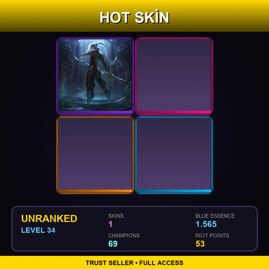 EUNE | Lv34 | Unranked | 1 Skin | 69 Champ